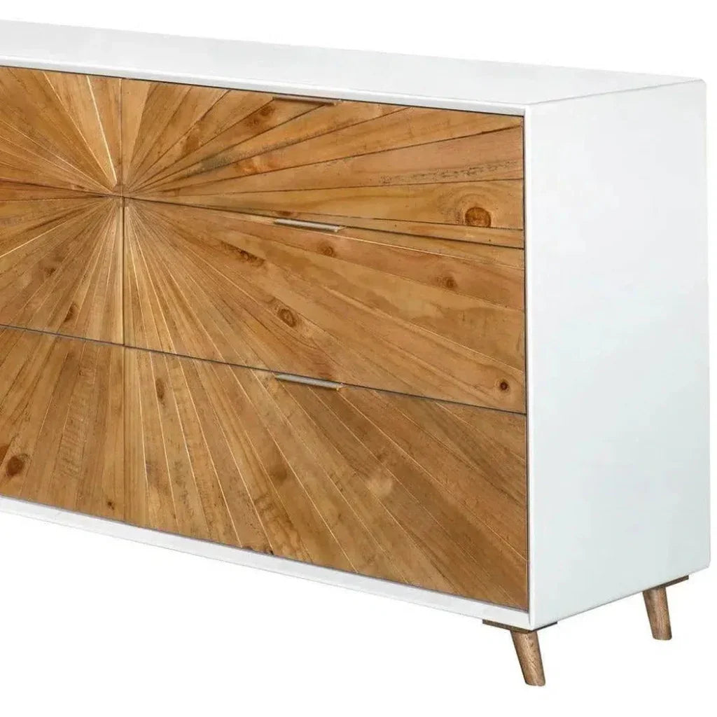 Reclaimed Wood White Casablanca 6 Drawer Dresser - LOOMLAN - LH Imports - Dressers