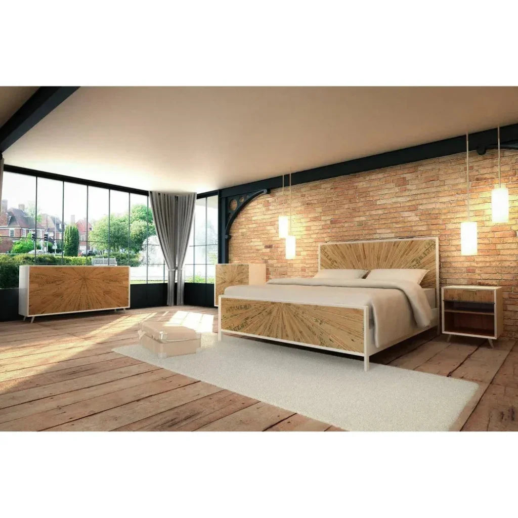 Reclaimed Wood White Casablanca Nightstand - LOOMLAN - LH Imports - Nightstands