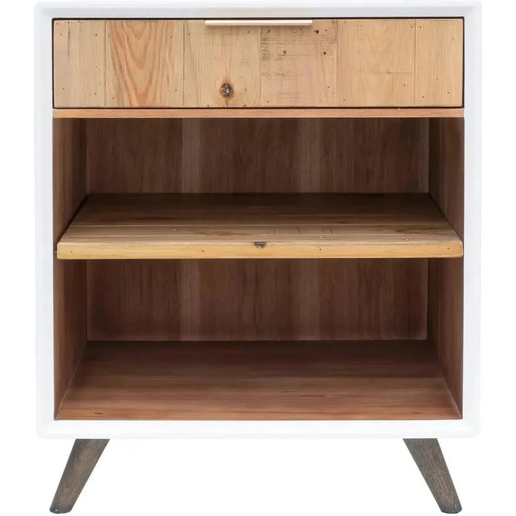 Reclaimed Wood White Casablanca Nightstand - LOOMLAN - LH Imports - Nightstands