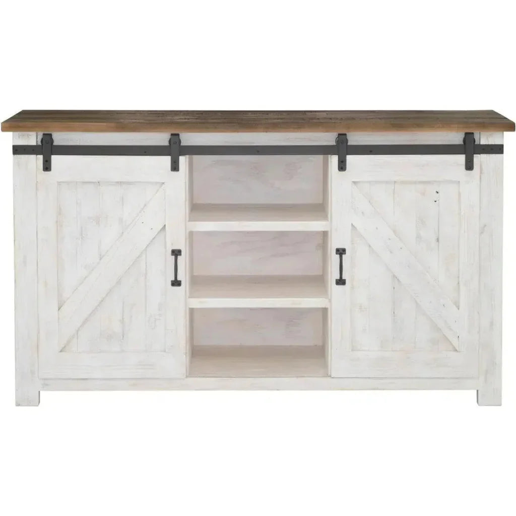 Reclaimed Wood White Sideboard Sliding Doors - LOOMLAN - LH Imports - Sideboards