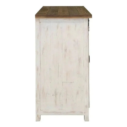 Reclaimed Wood White Sideboard Sliding Doors - LOOMLAN - LH Imports - Sideboards