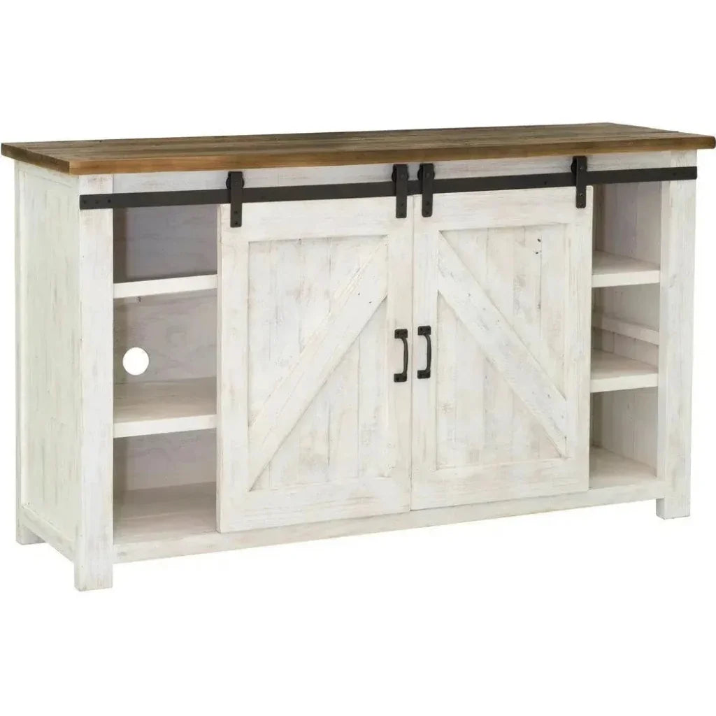 Reclaimed Wood White Sideboard Sliding Doors - LOOMLAN - LH Imports - Sideboards