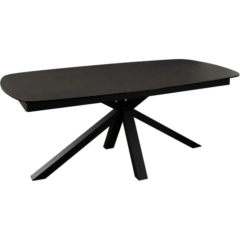 Rectangle Extension Dining Table Black Ceramic GlassLeg-Dining Tables-Diamond Sofa-LOOMLAN