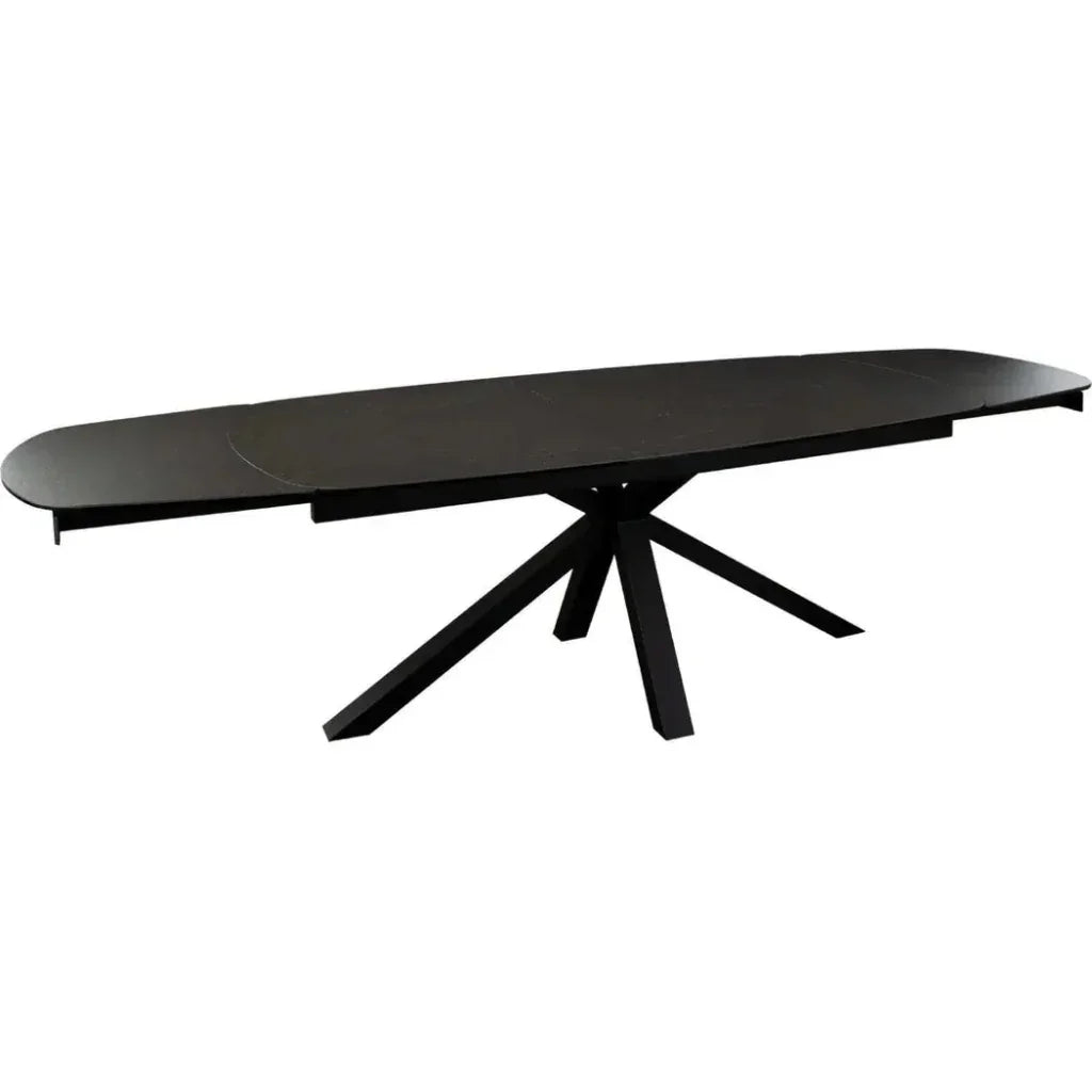 Rectangle Extension Dining Table Black Ceramic GlassLeg-Dining Tables-Diamond Sofa-LOOMLAN