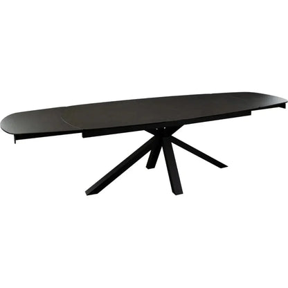 Rectangle Extension Dining Table Black Ceramic GlassLeg-Dining Tables-Diamond Sofa-LOOMLAN