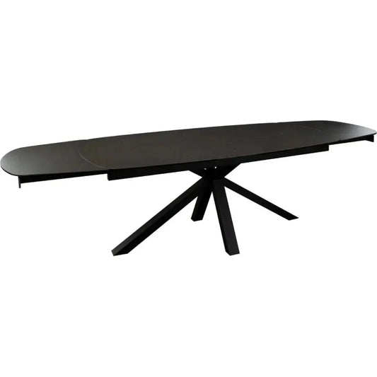 Rectangle Extension Dining Table Black Ceramic GlassLeg-Dining Tables-Diamond Sofa-LOOMLAN