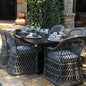 Rectangular 7PC Outdoor Dining Set Wicker Armchairs-Outdoor Dining Sets-LOOMLAN-LOOMLAN