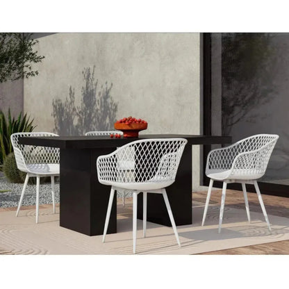 Rectangular Black Cement Outdoor Dining Table-Outdoor Dining Tables-Moe's Home-LOOMLAN