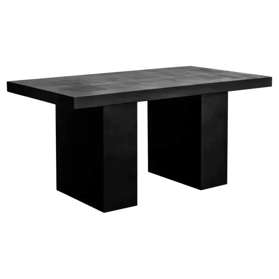 Rectangular Black Cement Outdoor Dining Table-Outdoor Dining Tables-Moe's Home-LOOMLAN