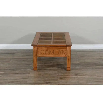 Rectangular Coffee Table Slate 2 Drawers - LOOMLAN - Sunny D - Coffee Tables