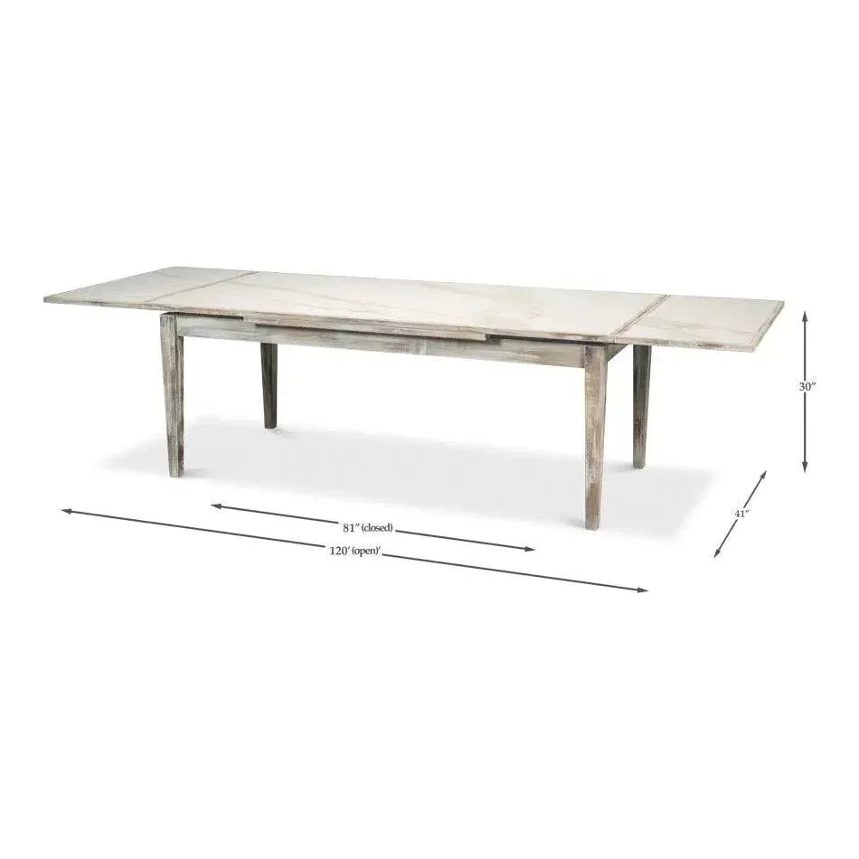 Rectangular Grey Extension Dining Table Seats 10 People-Dining Tables-Sarreid-LOOMLAN