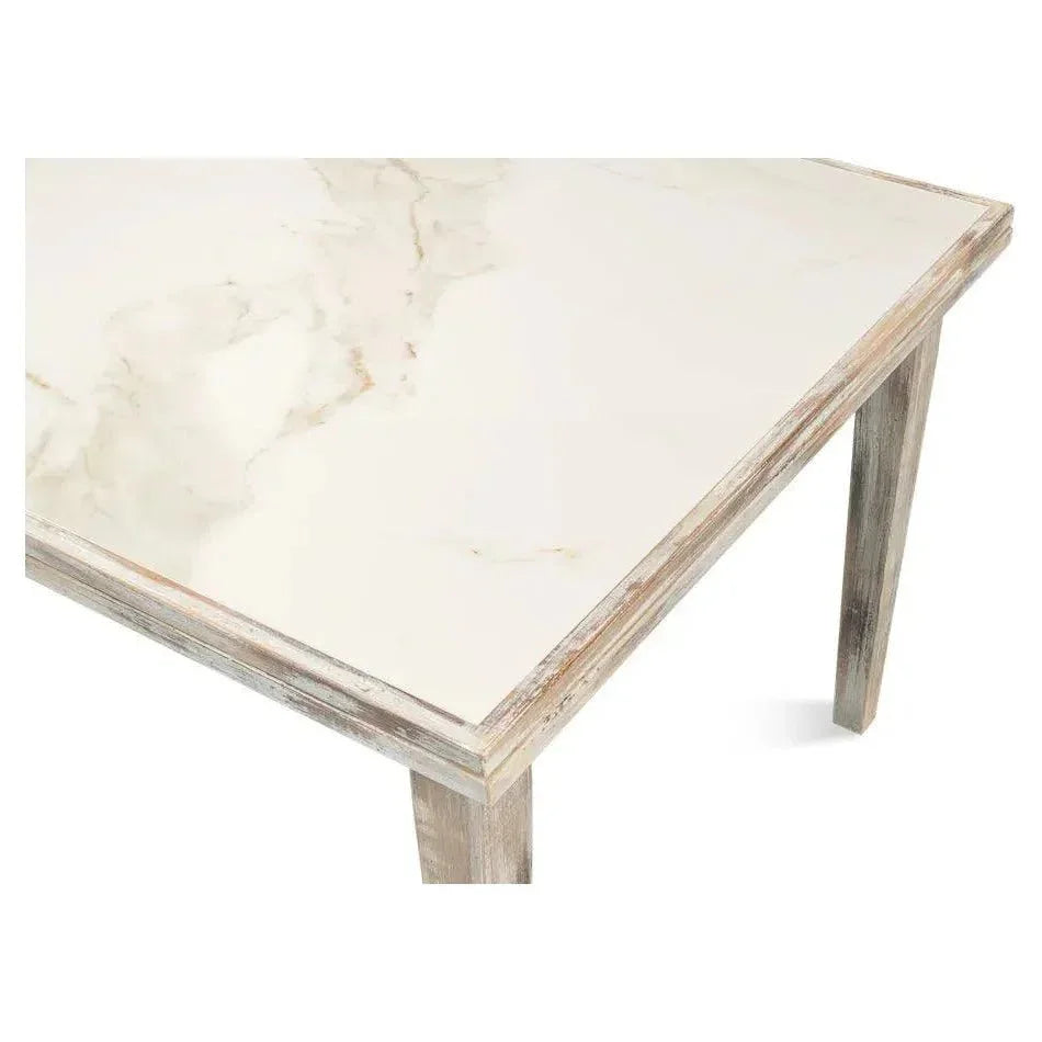 Rectangular Grey Extension Dining Table Seats 10 People-Dining Tables-Sarreid-LOOMLAN