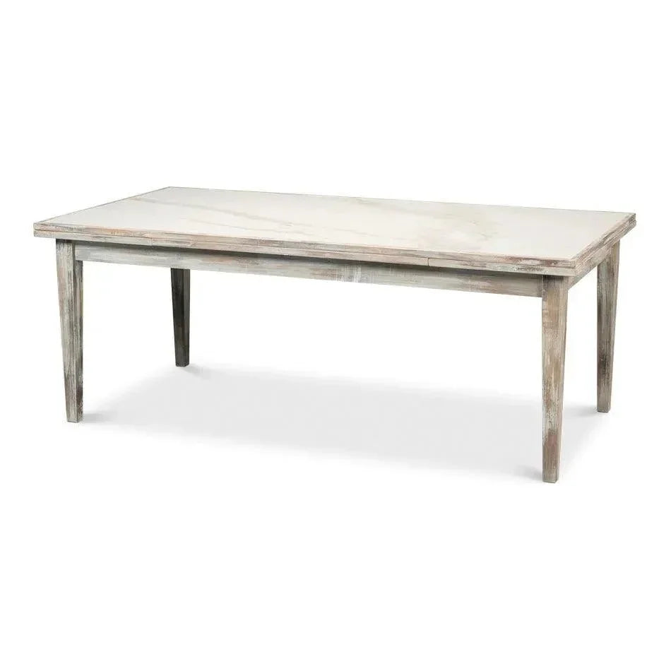 Rectangular Grey Extension Dining Table Seats 10 People-Dining Tables-Sarreid-LOOMLAN
