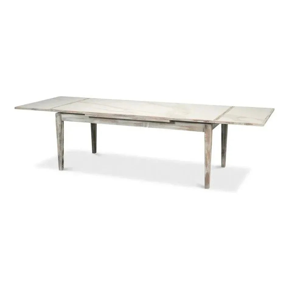 Rectangular Grey Extension Dining Table Seats 10 People-Dining Tables-Sarreid-LOOMLAN