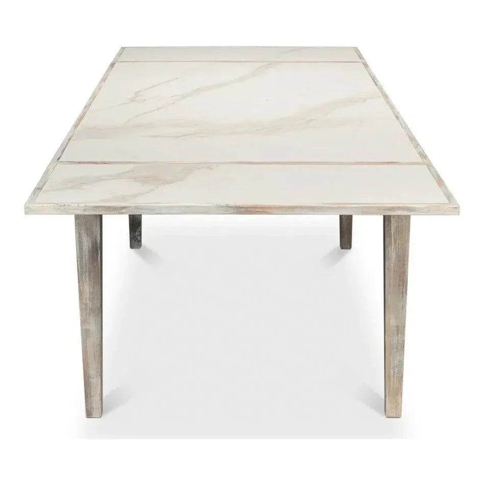 Rectangular Grey Extension Dining Table Seats 10 People-Dining Tables-Sarreid-LOOMLAN