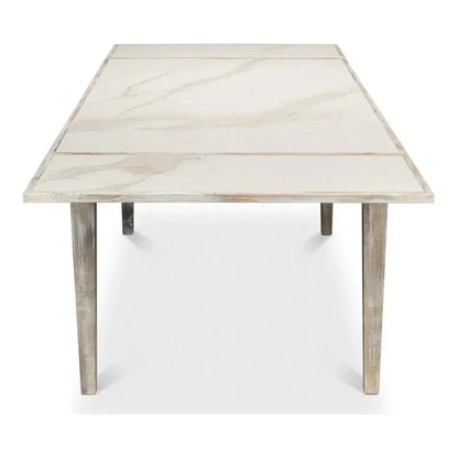 Rectangular Grey Extension Dining Table Seats 10 People-Dining Tables-Sarreid-LOOMLAN