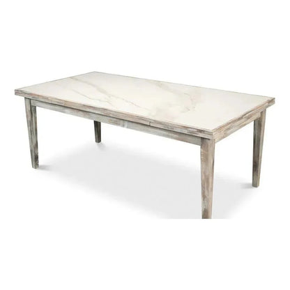 Rectangular Grey Extension Dining Table Seats 10 People-Dining Tables-Sarreid-LOOMLAN