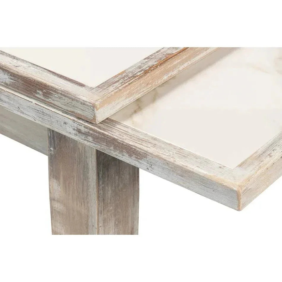 Rectangular Grey Extension Dining Table Seats 10 People-Dining Tables-Sarreid-LOOMLAN