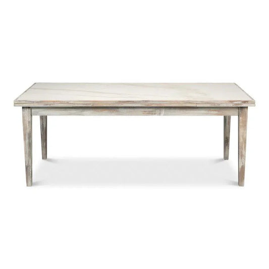 Rectangular Grey Extension Dining Table Seats 10 People-Dining Tables-Sarreid-LOOMLAN