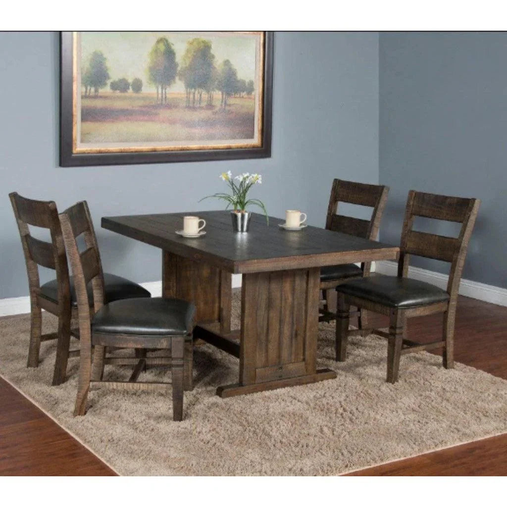 Rectangular Kitchen Table Set 4 Dining Chairs-Dining Table Sets-Sunny D-LOOMLAN