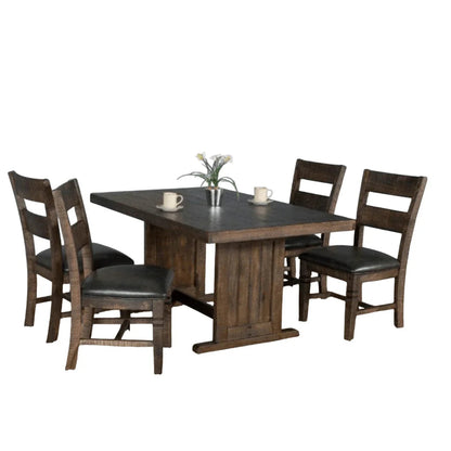 Rectangular Kitchen Table Set 4 Dining Chairs-Dining Table Sets-Sunny D-LOOMLAN