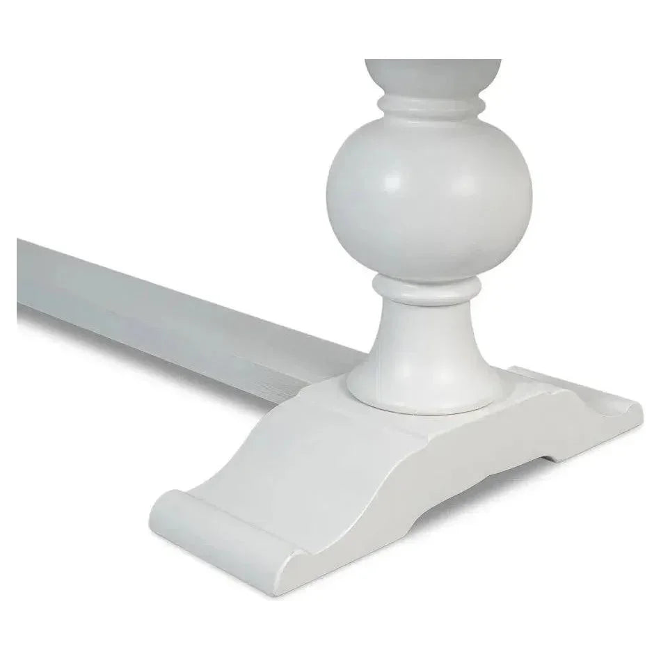Rectangular Trestle Dining Table Seats 8 Cortina White-Dining Tables-Sarreid-LOOMLAN