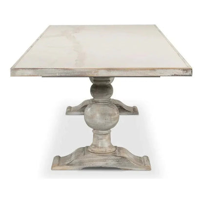 Rectangular Trestle Dining Table Seats 8 Grey-Dining Tables-Sarreid-LOOMLAN