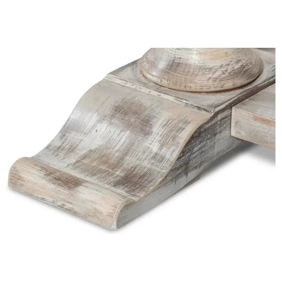 Rectangular Trestle Dining Table Seats 8 Grey-Dining Tables-Sarreid-LOOMLAN