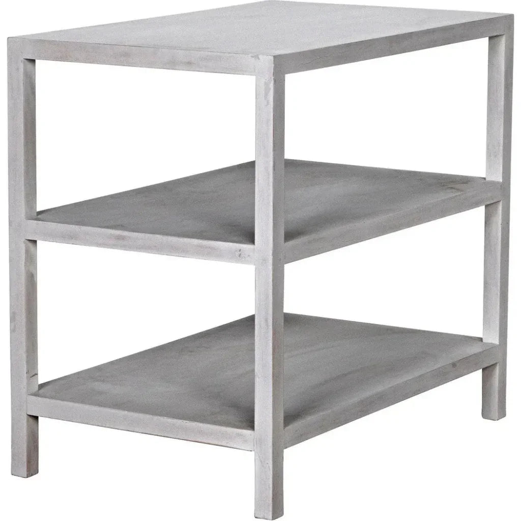 Rectangular Two-Shelf Wood Side Table