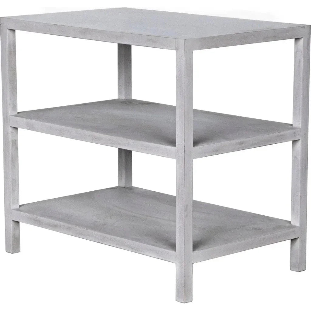 Rectangular Two-Shelf Wood Side Table