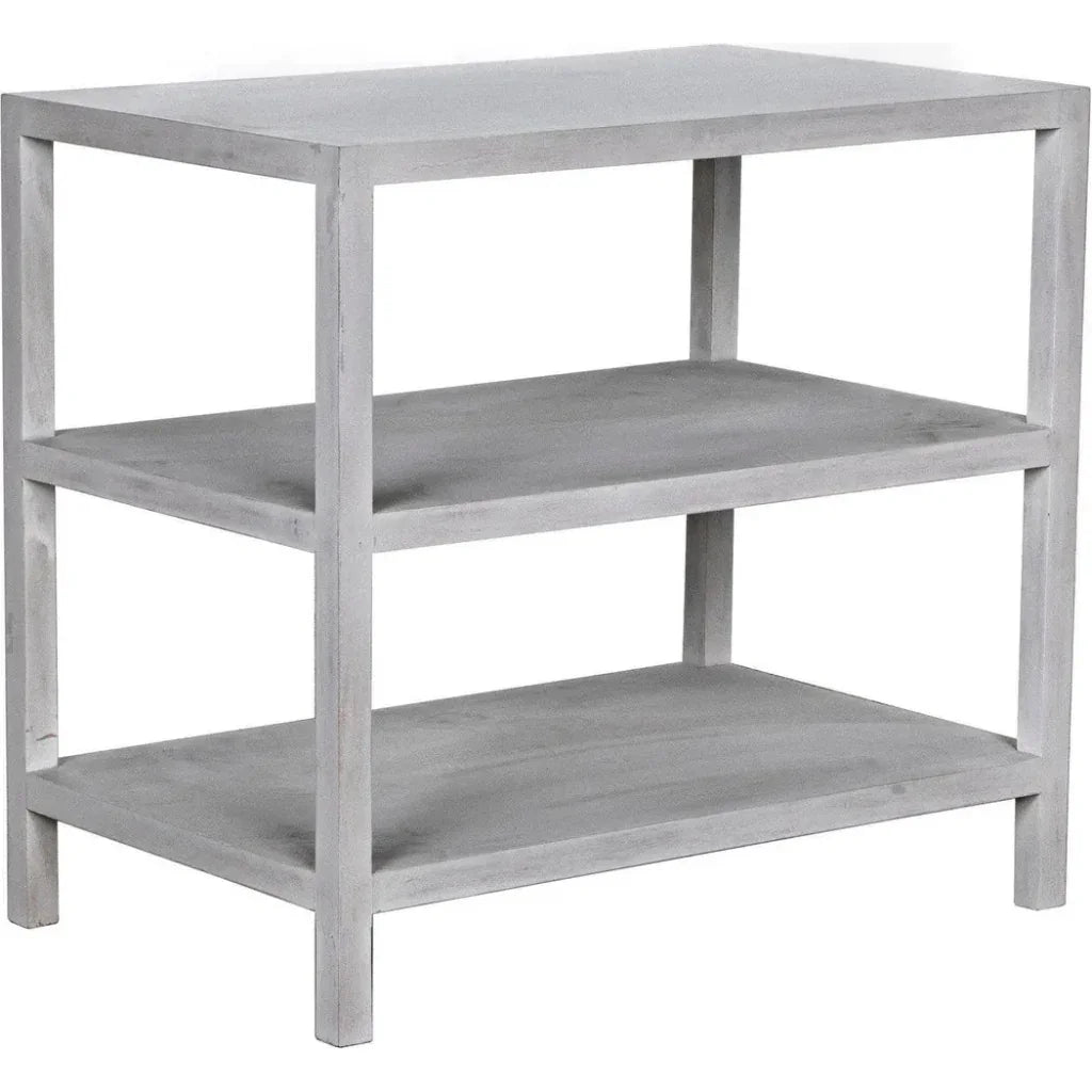 Rectangular Two-Shelf Wood Side Table
