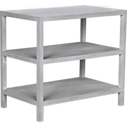 Rectangular Two-Shelf Wood Side Table