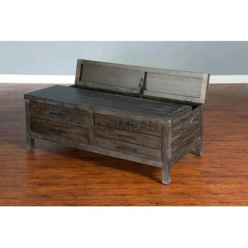 Rectangular Wood d Coffee Table 5 Drawers - LOOMLAN - Sunny D - Coffee Tables