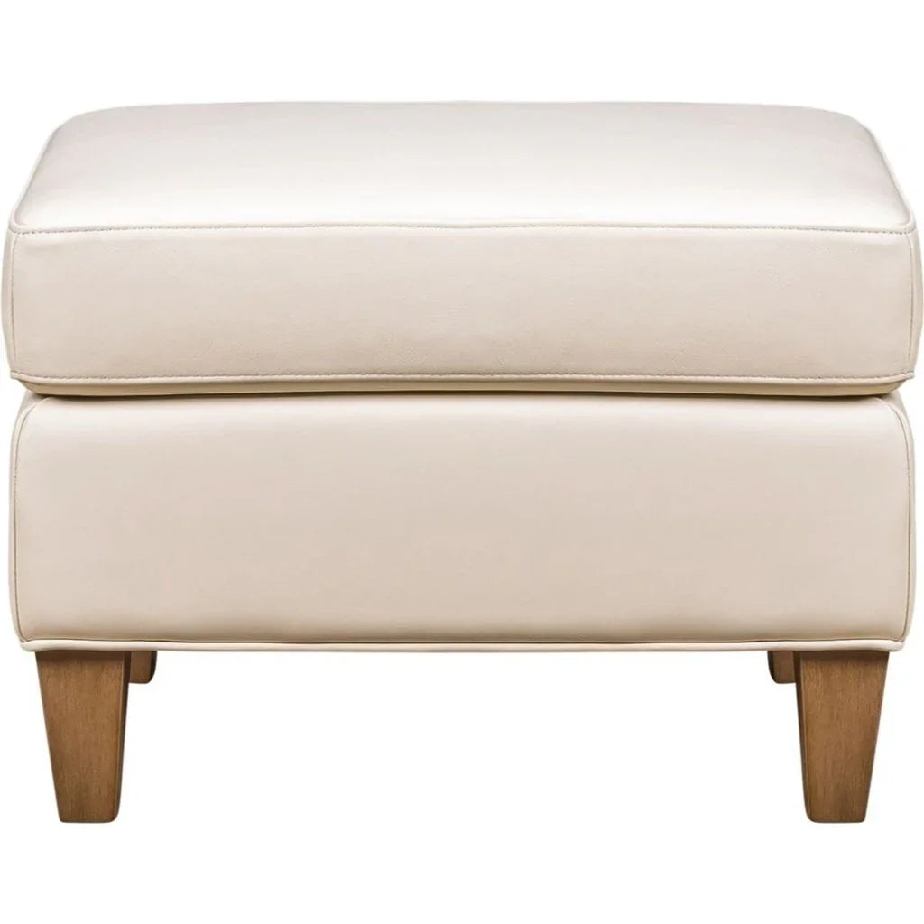 Redding Leather Ashland Pearl Chic Ottoman - LOOMLAN - Olivia + Quinn - Ottomans