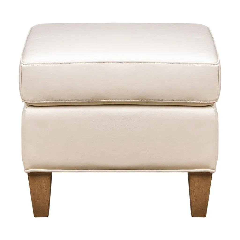 Redding Leather Ashland Pearl Chic Ottoman - LOOMLAN - Olivia + Quinn - Ottomans