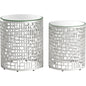 Reden Glass & Aluminum Round Side Table Set (2 - Piece) - LOOMLAN - Zuo Modern - Side Tables