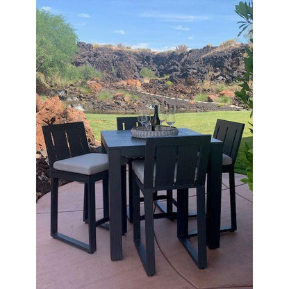 Redondo Aluminum Made Outdoor Pub Table-Outdoor Counter Tables-Sunset West-LOOMLAN