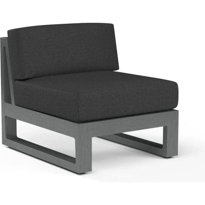 Redondo Sunbrella Armless Outdoor Club Chair-Outdoor Accent Chairs-Sunset West-Spectrum Carbon-LOOMLAN