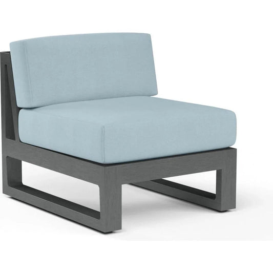 Redondo Sunbrella Armless Outdoor Club Chair-Outdoor Accent Chairs-Sunset West-Canvas Skyline-LOOMLAN