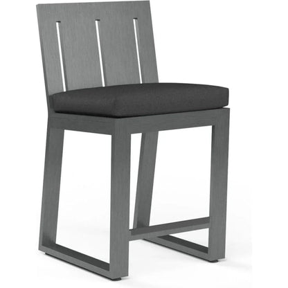 Redondo Sunbrella Outdoor Barstool-Outdoor Bar Stools-Sunset West-Spectrum Carbon-LOOMLAN