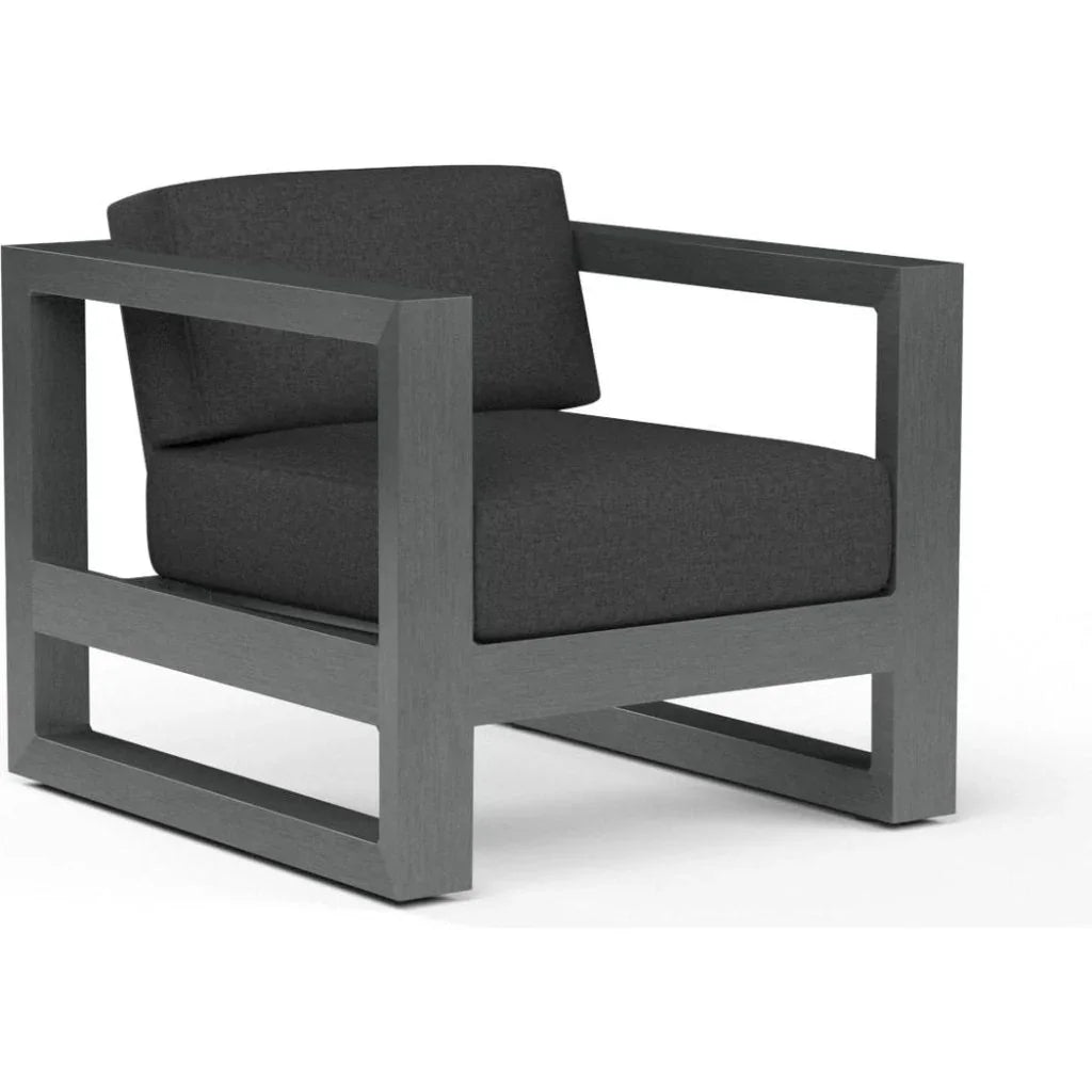 Redondo Sunbrella Outdoor Club Chair-Outdoor Accent Chairs-Sunset West-Spectrum Carbon-LOOMLAN