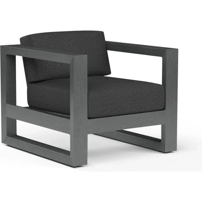 Redondo Sunbrella Outdoor Club Chair-Outdoor Accent Chairs-Sunset West-Spectrum Carbon-LOOMLAN