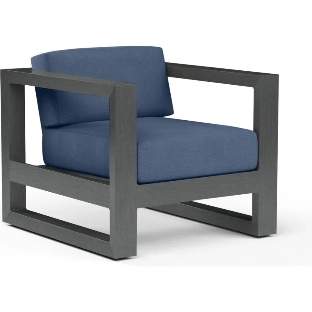 Redondo Sunbrella Outdoor Club Chair-Outdoor Accent Chairs-Sunset West-Spectrum Indigo-LOOMLAN