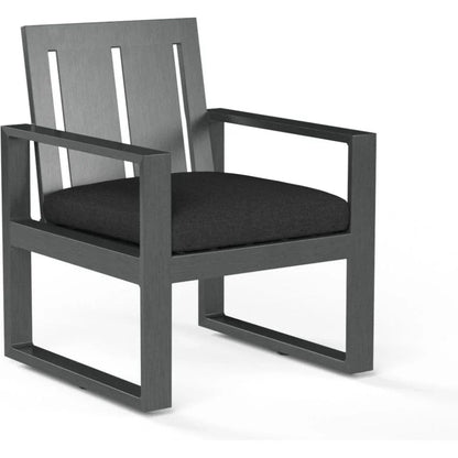 Redondo Sunbrella Outdoor Dining Armchair 2PC-Outdoor Dining Chairs-Sunset West-Spectrum Carbon-LOOMLAN