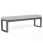 Redondo Sunbrella Outdoor Dining Bench-Outdoor Benches-Sunset West-Cast Silver-LOOMLAN