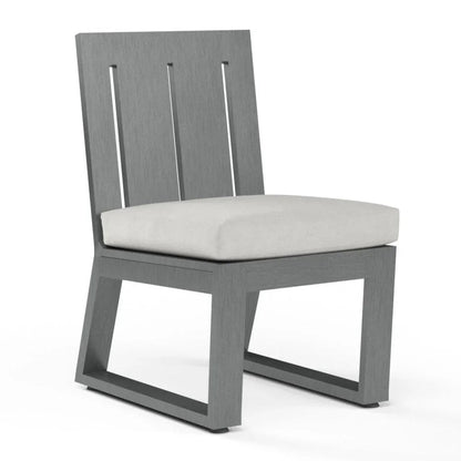 Redondo Sunbrella Outdoor Dining Chair 2PC-Outdoor Dining Chairs-Sunset West-Cast Silver-LOOMLAN