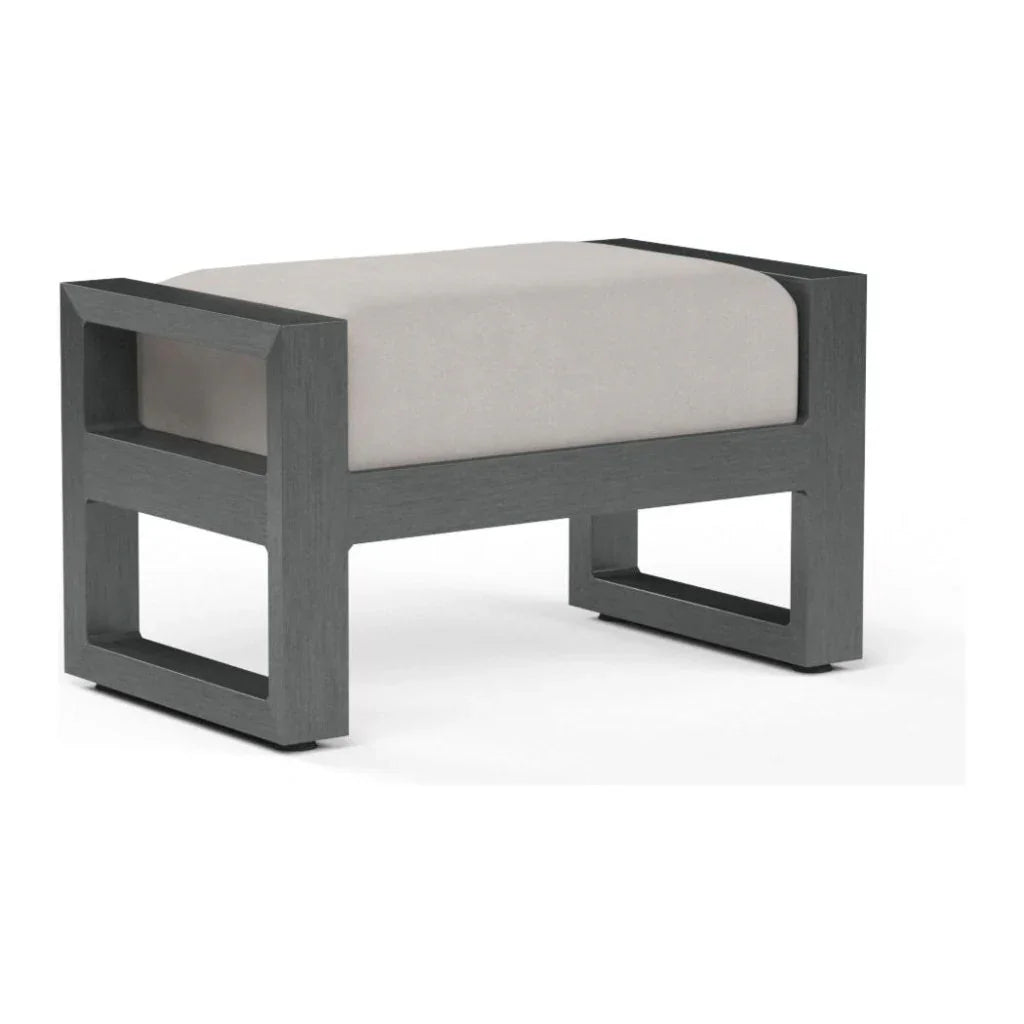 Redondo Sunbrella Outdoor Ottoman-Outdoor Ottomans-Sunset West-Canvas Natural-LOOMLAN