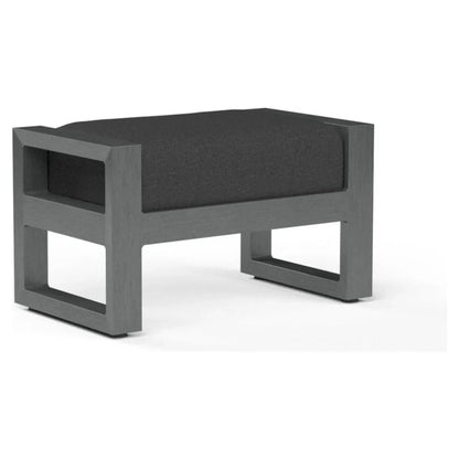 Redondo Sunbrella Outdoor Ottoman-Outdoor Ottomans-Sunset West-Spectrum Carbon-LOOMLAN