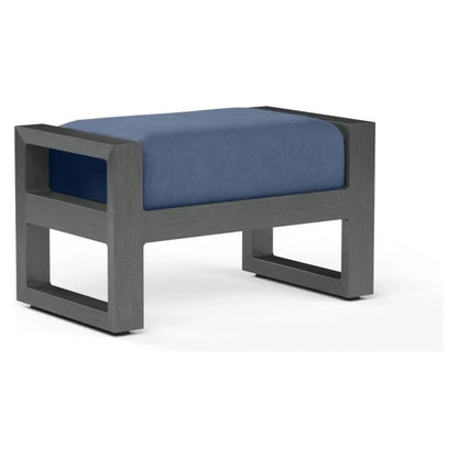Redondo Sunbrella Outdoor Ottoman-Outdoor Ottomans-Sunset West-Spectrum Indigo-LOOMLAN