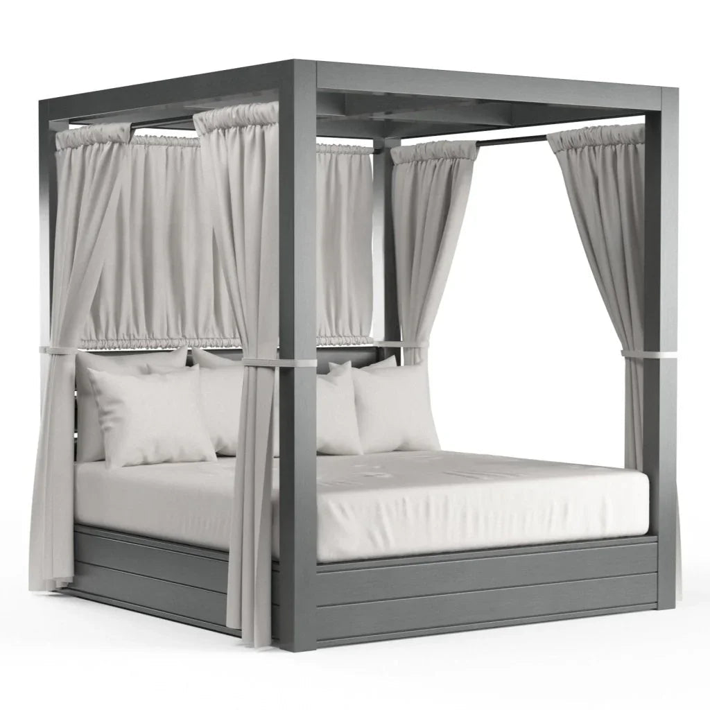 Redondo Sunbrella Resort Outdoor King Daybed-Outdoor Daybeds-Sunset West-Cast Silver-LOOMLAN